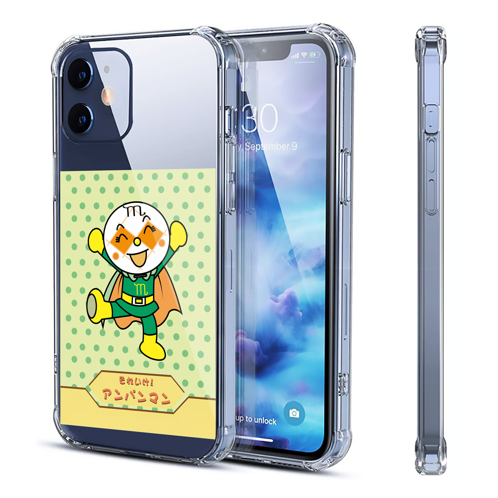（画像用） アンパンマン Anpanman 【iPhone 12シリーズ対応】透明スマホケース（クリアソフトケース）